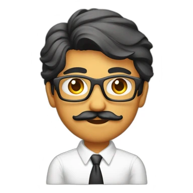 Young Jayendrasinh Solanki as Developer in white shirt with sleeve up and mustach sticker