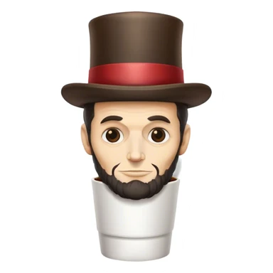Abraham Lincoln if he were a to-go cup of coffee with his hat sticker