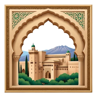 Alhambra Landmark Emoji – Highlighting its Moorish architecture and distinctive arches. sticker