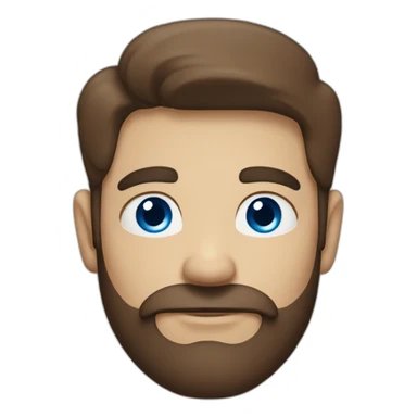 A Man with blue eyes, brown hair, a Beard, and a cloud in front of his face sticker
