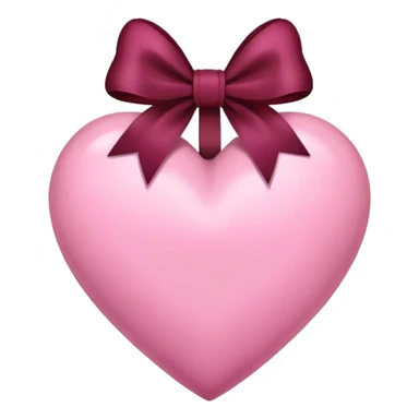 Pink heart with burgundy bow sticker