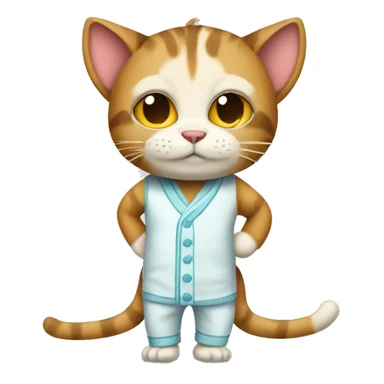 Cat with monkey pjs sticker