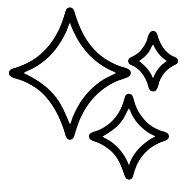 Create a sparkles icon with an even thicker gray outline than before, no fill, no text, transparent background. Keep the look clean and simple like the reference image. sticker