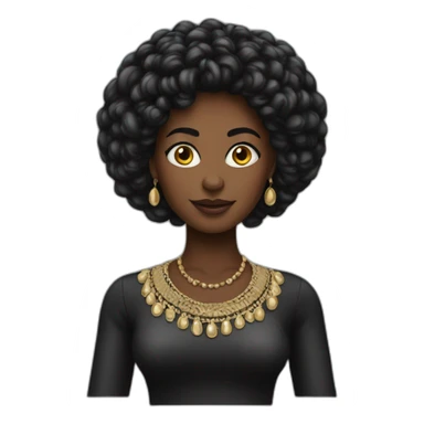 femme noire peruque lisse sticker