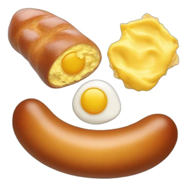 a saussage and two scrambled eggs sticker