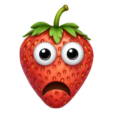 strawberry with eyes and a tophat sticker
