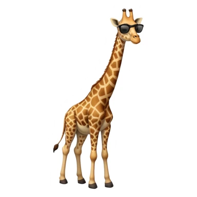 friendly anthropomorphised giraffe in casual clothing with a different color, wearing dark sunglasses, walking upright in relaxed pose sticker