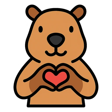 capybara making a heart with his hands sticker