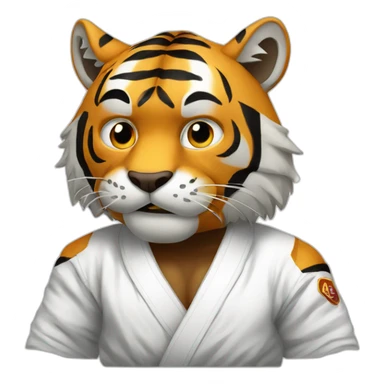 Tiger with evil face   jiu jitsu with his arms crossed sticker