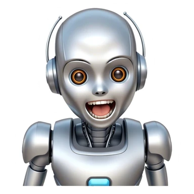 Humanoid Robot Screaming with Laughter sticker