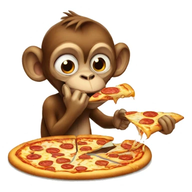 monkey eating pizza sticker