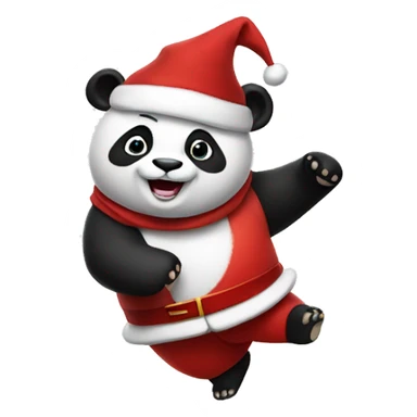 Dancing Panda dressed as Santa  sticker