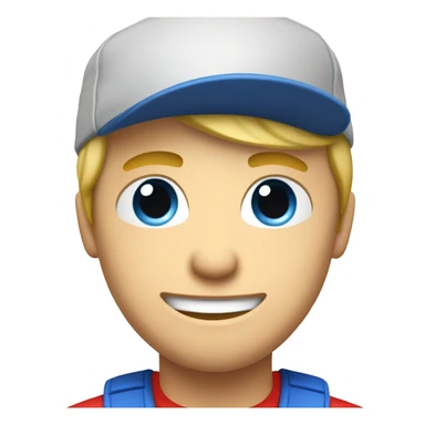 blond guy with blue eyes and hat red playing video games sticker