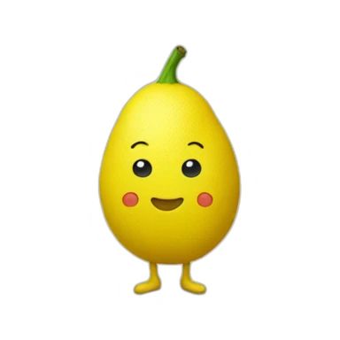 Lemon with legs and arms sticker
