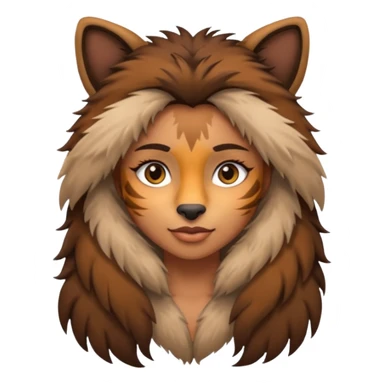 A girl that is half women and half wild animal sticker