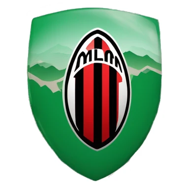 Escudo del ac Milan en una montaña sticker