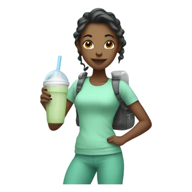 Protein shake girl drink mint clothes sticker