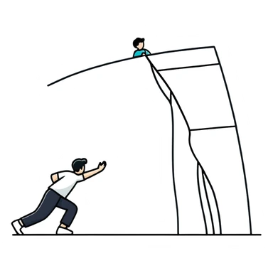 couple with contrasting attachment styles, one person leaning away (avoidant) and one person reaching toward them (approachable) sticker