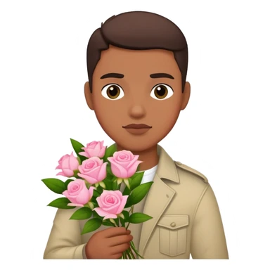 The bad boy is holding a bouquet of pink jasmine roses sticker