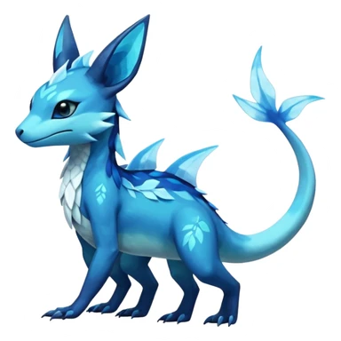 Colorful Dark Shiny Exotic Salandit-Aurorus-Glaceon-Fakémon-hybrid-creature (full body)  sticker