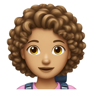 Girl with curly brown hair at the airport  sticker