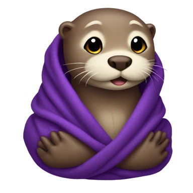 Otter wrapped in purple blanket sticker