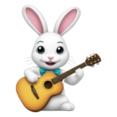A bunnie wearing a bow and playing the guitar sticker