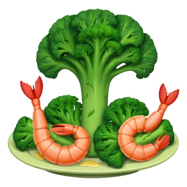 Broccoli with shrimp  sticker