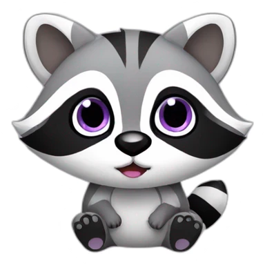 Cute violet raccoon LOL sticker