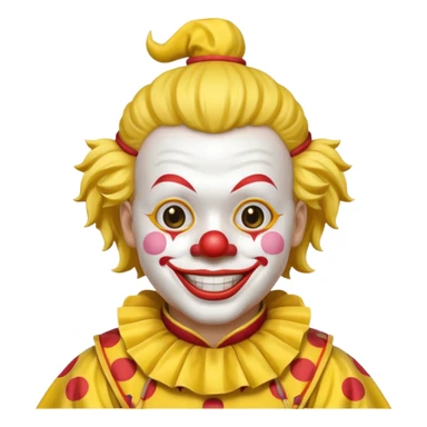 clown, wearing yellow japanese samurai custome sticker