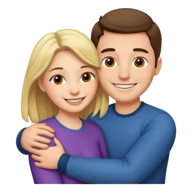 a man and a woman having a hug sticker