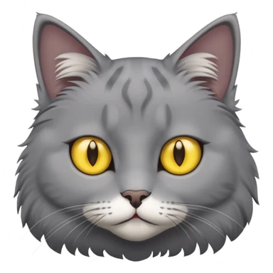 Grey cat yellow eyes sticker