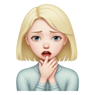 Girl choking herself emote sticker