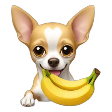 chihuahua eats banana sticker