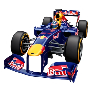 Um carro de fórmula 1 da rede Bull de 2010 com o número 5 no carro sticker