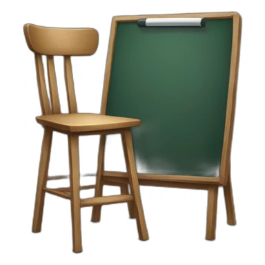 teacher's chair with a blackboard behind sticker