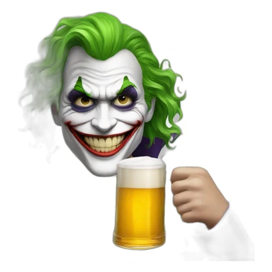 The joker with a beer sticker