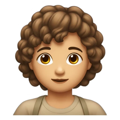 Niño cabello crespo de 4 años cara redonda  piel mestizo sticker