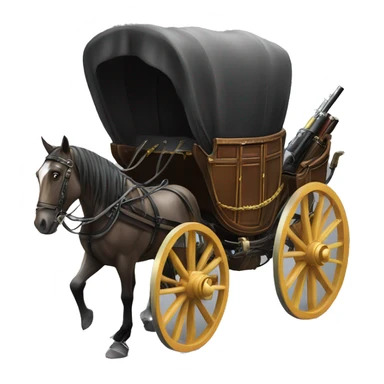 A horse-drawn carriage with ammunition sticker