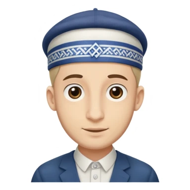 A Jewish male with a large nose and a dome on his head sticker