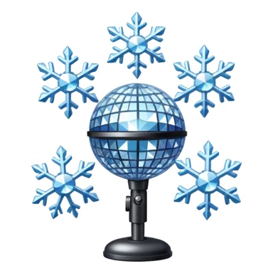 I want these emojis 💎🎤🪩❄️ in one frame with the number 17 sticker