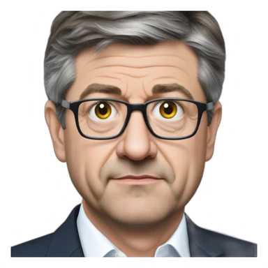 Mélenchon sur les genoux de Macron sticker