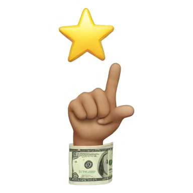money hand gesture with 3 little stars on top  sticker