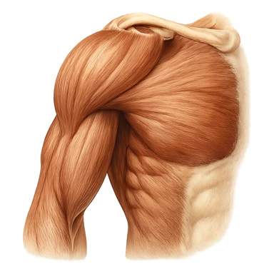 well muscled shoulder anatomy, anatomical details, hyper realistic style, natural colors, clean atmosphere, white background sticker