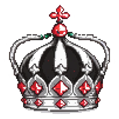 black crown with red jewels sticker