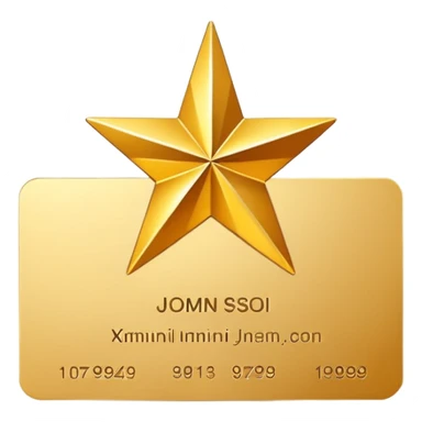 business card with a star symbol sticker