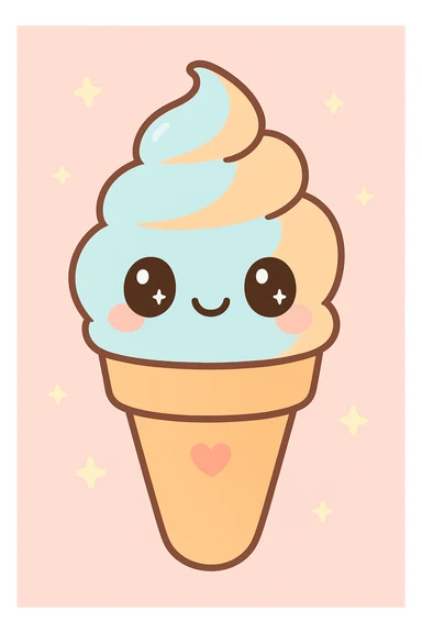 vanilla, kawaii cute style sticker