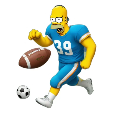 homer simpson playing football sticker