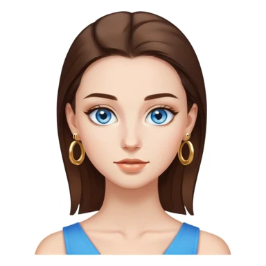 girl with clear skin, bright eyes, healthy hair, clean girl look, slicked-back hair, gold hoops sticker