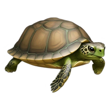 Tortue avec des cheveux sticker